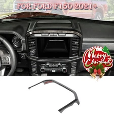Black Wood Interior Center Console GPS Navigation Cover Trim For Ford F150 2021+