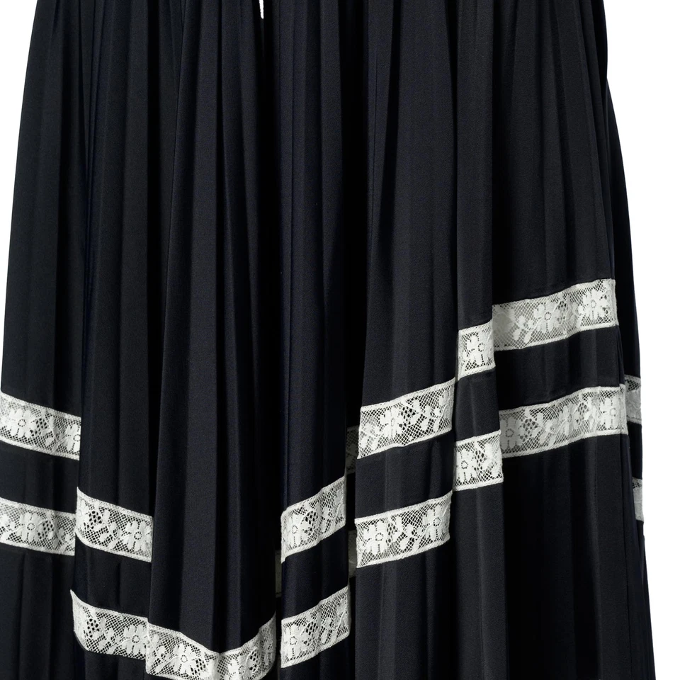 Valentino Garavani Lace Trim Pleated Midi Skirt Women Black Xs - Image 2 of 4