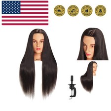 26"-28" Mannequin Head Hair Styling Training Manikin Cosmetology Doll Head Sy...