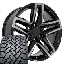 Oe Wheels Cv34 20x9 Black Wheels 27555r20 At Tires Set 6x139.7
