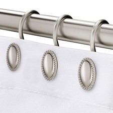 Decorative Shower Curtain Rings, Nickel Finish, Set Of 12