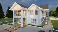 Elegant 4-Bedroom  Two-Story House Plan