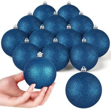 16 Pcs 3.15 Inch Christmas Ball Ornaments Large Glitter Christmas Balls Decor...