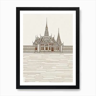 Großer Palast Bangkok Boho Wahrzeichen gerahmtes Wandbild Poster Leinwanddruck Bild