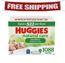 Huggies Natural Care Sensitive Baby Wipes, Fragrance Free, 17 pk., 1088 Wipes