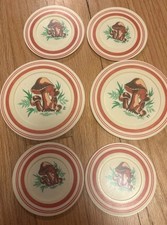 Vintage Chilton Plastic Mushroom Kids Play Plate Set Children Toys Dishes