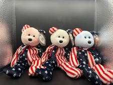      SPANGLE     1999 Ty Beanie Babies Blue Pink  White Faces BEAR Set MWMT 