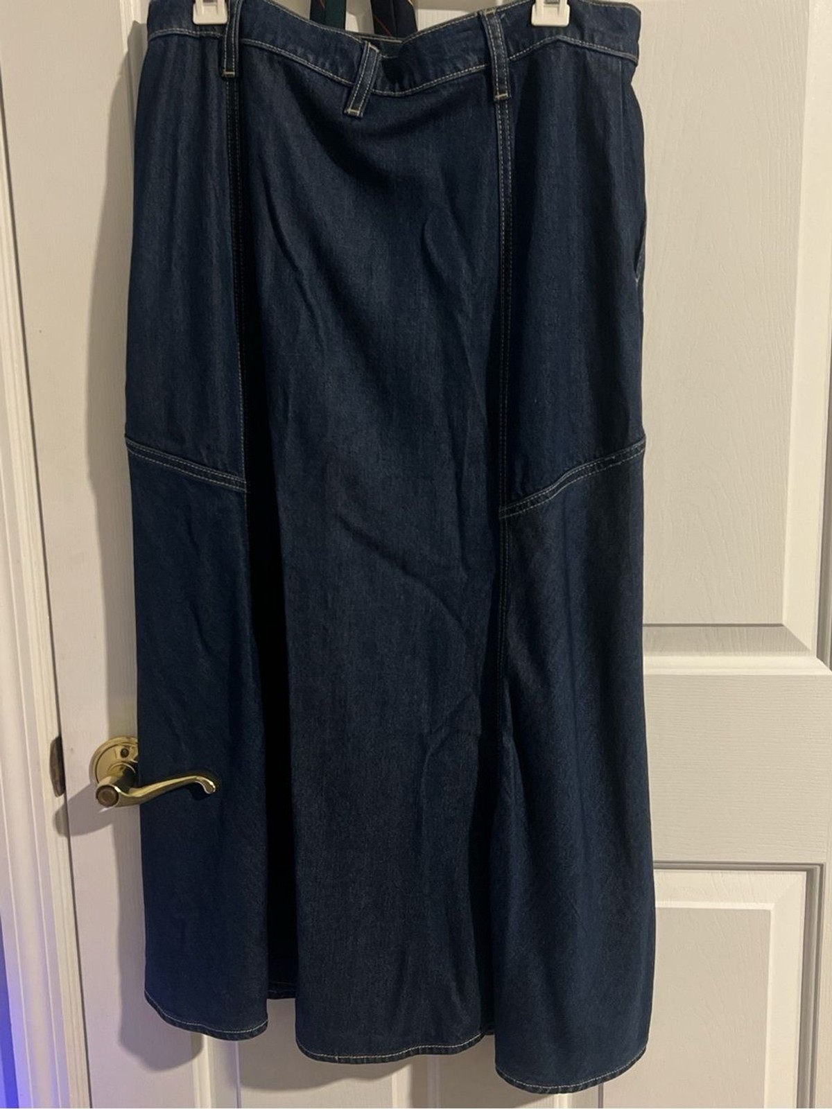 Dark Wash Denim Maxi Skirt