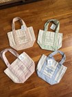 Trader Joe's Striped Mini Canvas Tote Bag Multicolor 13x6x10 set of 4 — photo 1