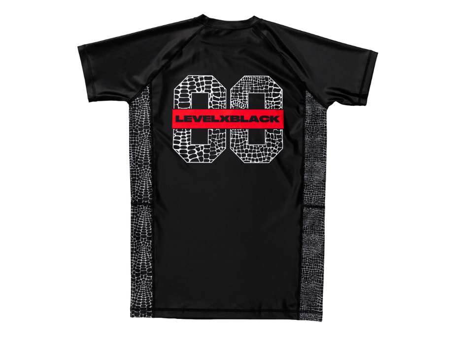 100% LEVEL X BLACK LXB GOTHIC SERPENT BLACK RASH GUARD BRAND NEW FREE ...