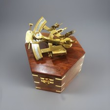 Idea Regalo sestantantino nautico in ottone sestante navale con cassetta legno
