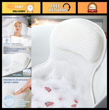 Luxury Bath Pillow for Tub - Neck Back Support, Soft 4D Mesh, Non-Slip Suction