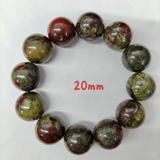 1 Strand 20mm Natural Dragon Blood Stone Round Beads Stretch Beaded Bracelet E28