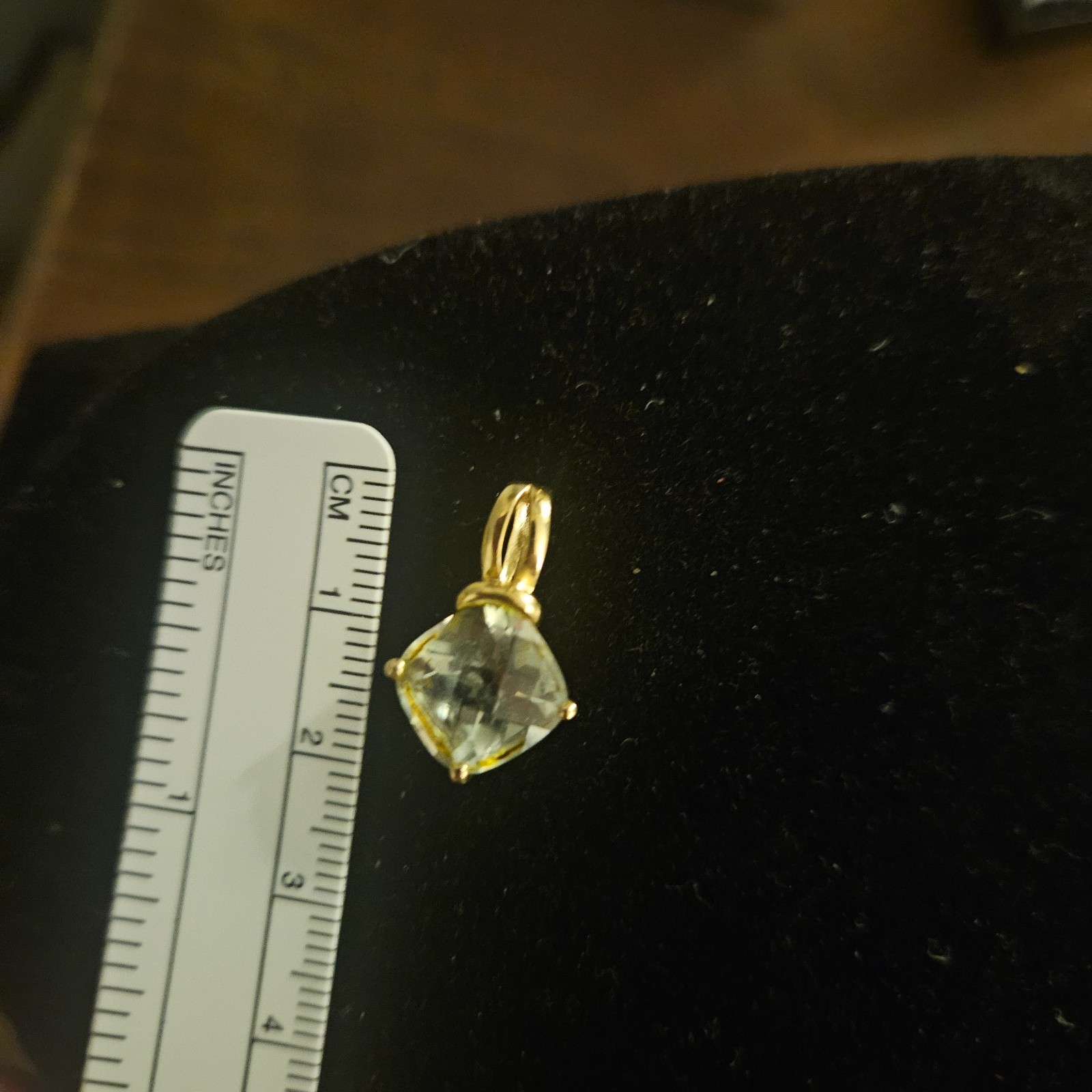 14K Solid Gold LightGreen Square Checkerboard Fac… - image 10