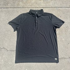 Vuori Strato Tech Polo Shirt Mens Medium Gray Short Sleeve Performance Stretch