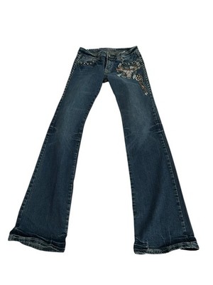 Women s Trinity Ranch Dark Bootcut Embroidered Bull Western Jeans W26xL32