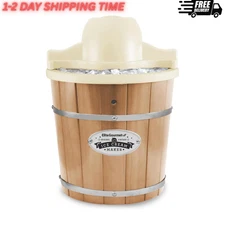 Maxi-Matic EIM-924L 4 quart Old Fashioned Electric Ice Cream Maker, Pine Bucket