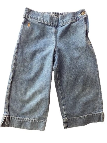 Vintage Ralph Lauren Baby Jeans Y2K Designer Blue Polo Jeans Fade Leg 3T
