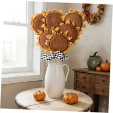 6 Pcs Primitive Sunflower Fall Artificial Flowers Decorations for Home Large 