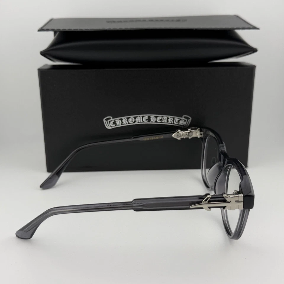 Gafas Cromo Corazones Diseño Cruz Gris Marco Transparente/Lente Transparente - Auténticas Nuevas Foto 2 de 4