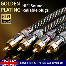 Stereo RCA Audio Cable 6N OFC Male to Male 2RCA Gold Plated Plug for CD Amplifie