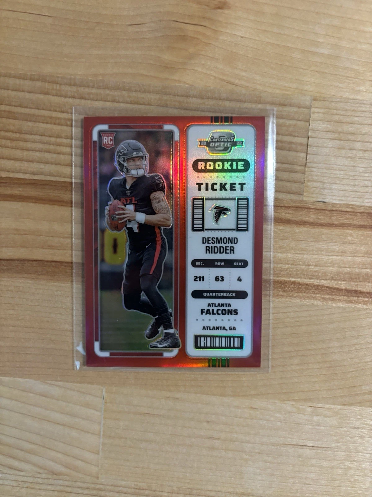 2022 Contenders Optic Rookie Ticket Desmond Ridder #70 SP Red Holo #/175