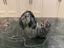 Judith Leiber Shih Tzu Puppy Dog Minaudiere Evening Bag Swarovski Crystals