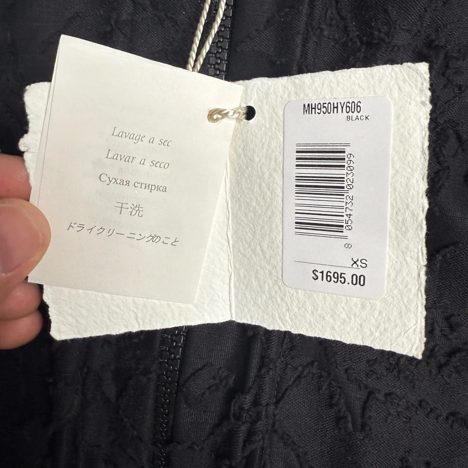 Nuevo con etiquetas Brunello Cucinelli Negro Floral Jacquard Chaqueta de Bombardero Tejido Borde XS $1695 Foto 4 de 4