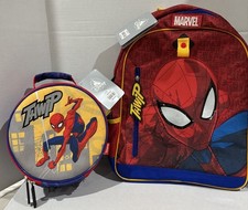 NWT Disney Store Spider-Man Backpack  Lunch Bag Set Boys Marvel 16  school bag