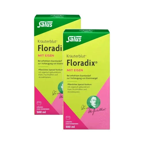 SALUS PHARMA GMBH Floradix Mit Eisen Lösung Zum Einnehmen Set (2x500ml) 2 St