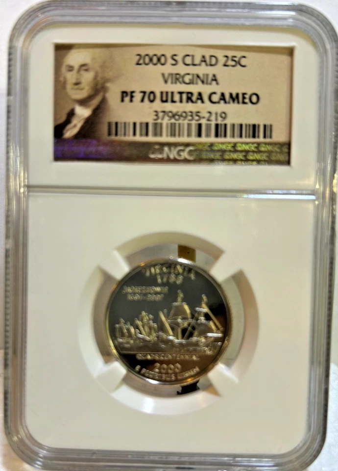 2000-S Clad Virginia, Washington Quarter PF70 UC by NGC, Beautiful Coin - Image 2 of 4