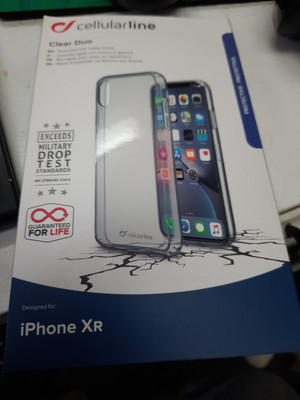 Cellularline Clear Duo Hardcover Case Transparent Für Iphone XR