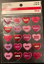 RECOLLECTIONS VALENTINE'S DAY CONVERSATION HEART DIMENSIONAL STICKERS 20 PC
