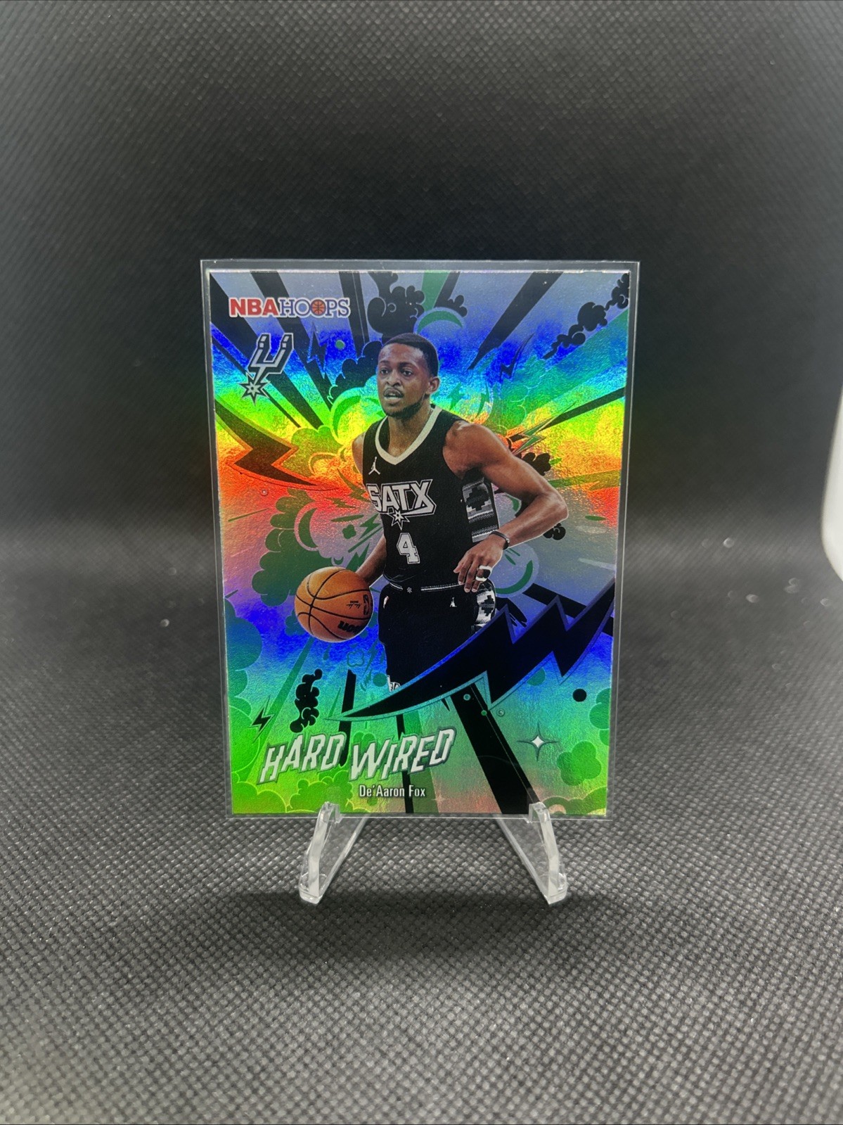 2026 Topps NBA Hoops De’Aaron Fox Green Hard Wired Foil #HW-19 San Antonio Spurs