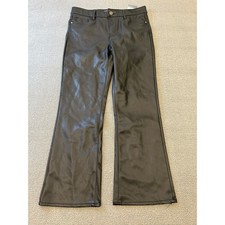 ZARA pantalone donna nero taglia 6 mini svasato ecopelle