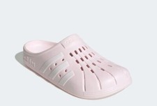 NEW ADIDAS MENS ADILETTE CLOGS SLIP ON SLIDES SIZE US 12 GZ5888 PINK/WHITE