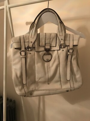 Karen Millen Cream Off White Leather Large Handbag Tote