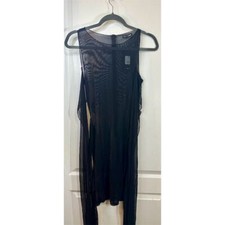 Fashion Nova Women's Black Mesh Wrap Mini Dress Size M Party Cocktail