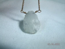...LUNA NORTE...Rose Gold Tone, Quartz Pendant Necklace...