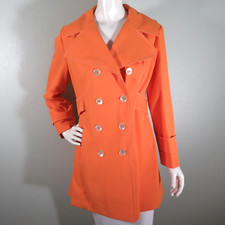 Vintage 1970s Womens Jacket Coat Orange Polyester M/L Unworn