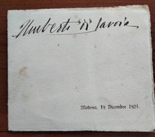 1921 AUTOGRAFO UMBERTO II DI SAVOIA SU MENU ACCADEMIA MODENA?