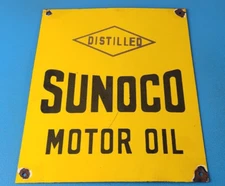 Vintage Sunoco Gasoline Sign - Gas Service Station Pump Porcelain Sign