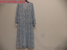 NWT - Women's White Water Blue Button Up Dress, Size XL, 1182336