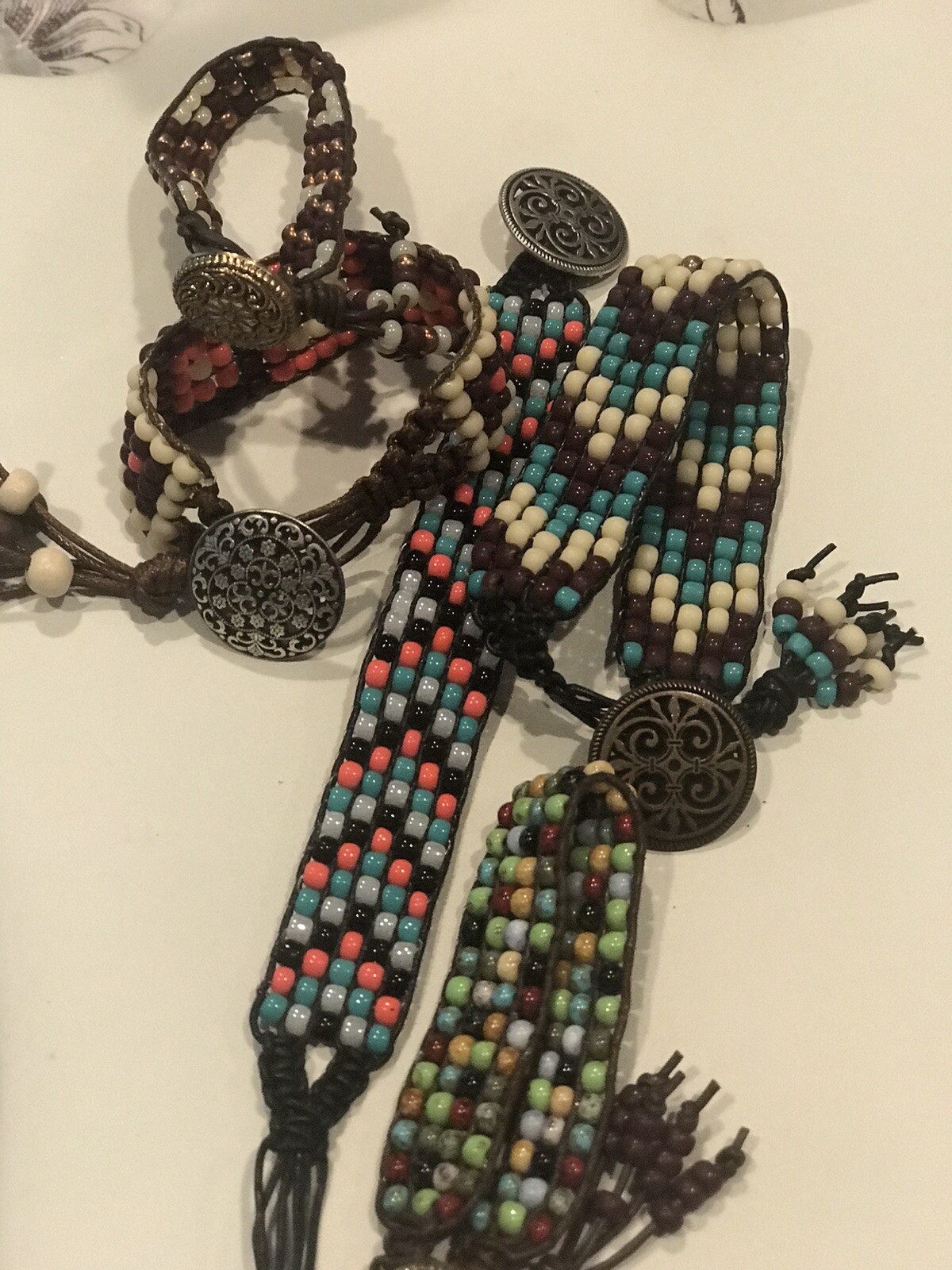 Assorted 7 Beaded Bracelets - image 1