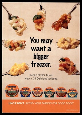Uncle Bens Get Bigger Freezer Bowls BrandAid Communication Postcard UNP