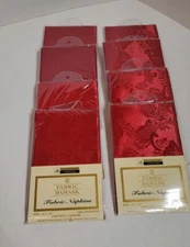 16 Fabric Napkins Damask Red 14"x 14" Better Home Corp New