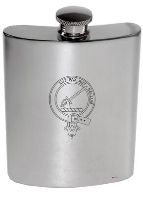 Jameson Family Crest 6 Unzen poliertes Zinn Nierenflasche