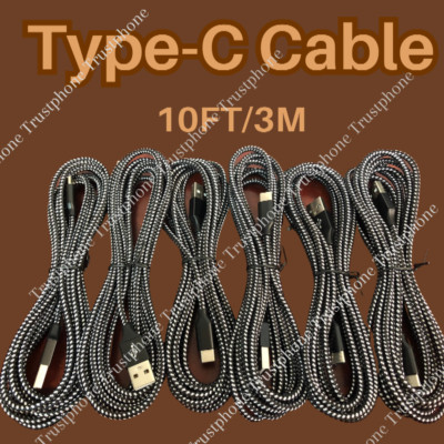 Bulk Lot 10ft USB Type C Fast Charger Cable Charging Cord For Samsung iPhone 15