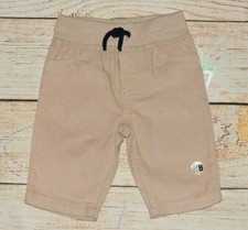 NWT LITTLE WONDERS BOYS 6-9M BEIGE CORDUROY DRAWSTRING ELASTIC WAIST PANTS