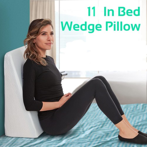 XL-LARGE WEDGE PILLOW FOAM BACK LEG SUPPORT ACID REFLUX RAISED BED (60x60x20cm) - Picture 23 of 31